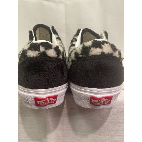 SH7008- Vans Fuzzy Checkerboard Old Skool Black White Men’s 7 / Women’s 8.5 - Picture 5 of 10